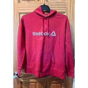 Reebok Women’s Red Delta Logo Fleece Pullover Hoodie - Size Small